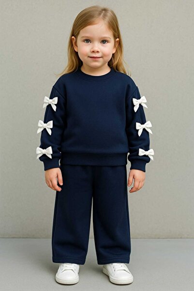 CINARIUM Children's Ribbon Sweatshirt and Pants 2-Piece Top and Bottom Tracksuit Set