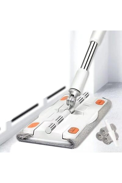 festive ممسحات لتنظيف الأرضيات، مقبض من الفولاذ المقاوم للصدأ قابل للتعديل بطول 130 سم، من الألياف الدقيقة للتنظيف الجاف والرطب