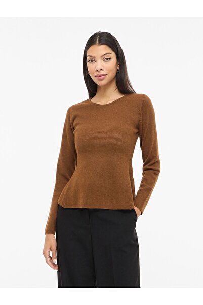 VILA Strickpullover VIMABLE Peplum