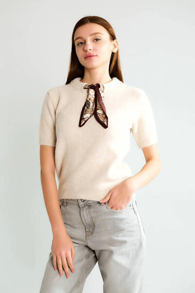 cemo Basic Half-High Neck Short Sleeve Cashmere-Look Knitwear