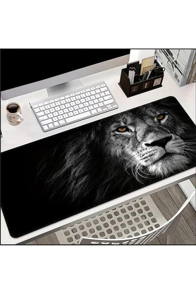 sgeteknoloji Sge Technology 65X25 cm Lion Themed Anti-Slip Base Speed Surface Gamer Mouse Pad Gaming