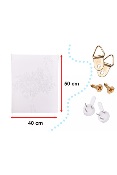 Ikonka Watercolor painting by numbers set 40x50cm Flamingo