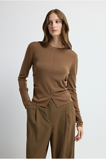 adL Yan Detaylı Yün Triko Bluz
