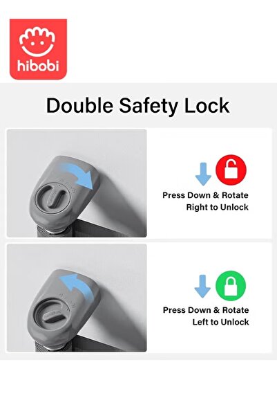 hibobi Retractable Safety Gate 180×86cm, No Bottom Bar, One-Hand Lock, For Stairs, Hallways & Balconies