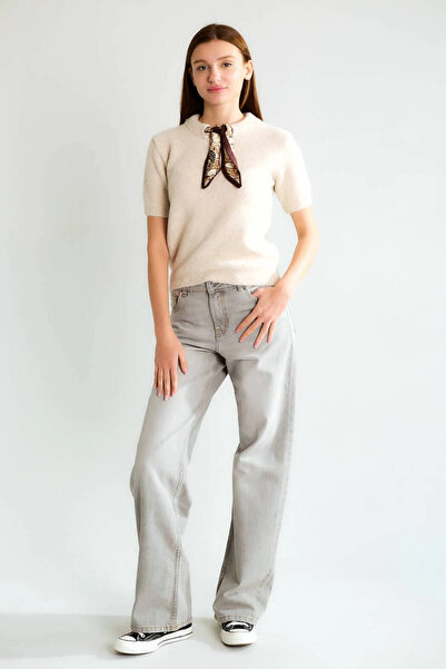 cemo Basic Half-High Neck Short Sleeve Cashmere-Look Knitwear