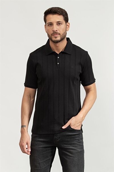 Calvin Klein Erkek Polo Yaka T-Shirt Siyah