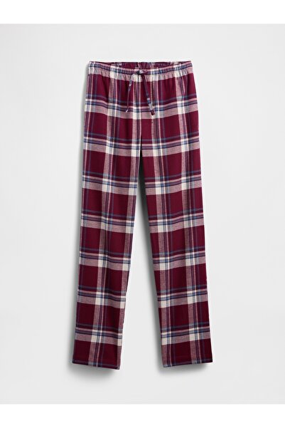 GAP Erkek Bordo Relaxed Flannel Pijama Altı