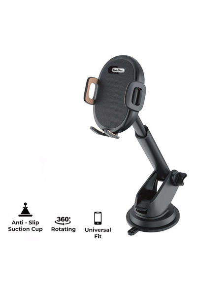 Go-Des GD-HD753 2in1 Auto-Tightening Kickstand Car Phone Holder for Dashboard and Vent Mount Use I