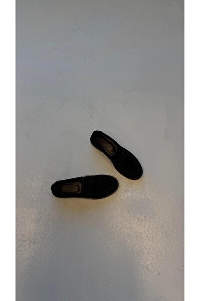 cevaplus Women's Drawstring Suede Leather Oxford Loafer Casual Shoes Black Black