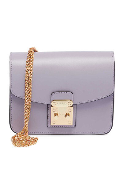 Tergan Lila Hakiki Deri Kadın Çapraz Askılı Çanta - S25K1BC78972-T8J