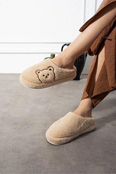 FootFrenzy Teddy Bear Embroidered Women's Soft Plush Furry Inside Dowry Bundle Bridal House Slippers