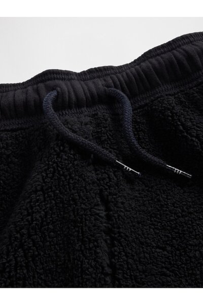 GAP Erkek Çocuk Siyah Relaxed Sherpa Astarlı Eşofman Altı