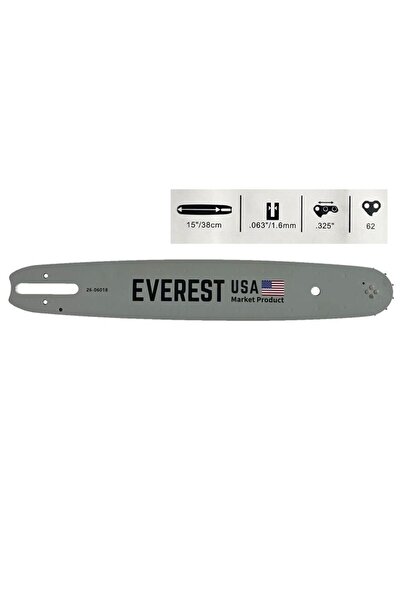 Everest Chainsaw Bar 38cm, .325 Pitch, 1.6mm Gauge - 62 Drive Links Chain -