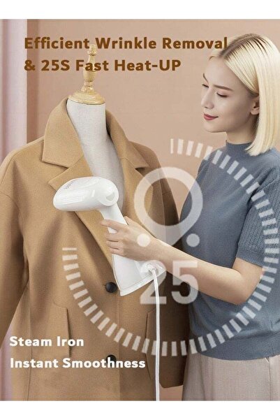 X SPRING Garment Steamer,Upgrade Steam Iron,1500W High-Power,330mL Water Tank,White