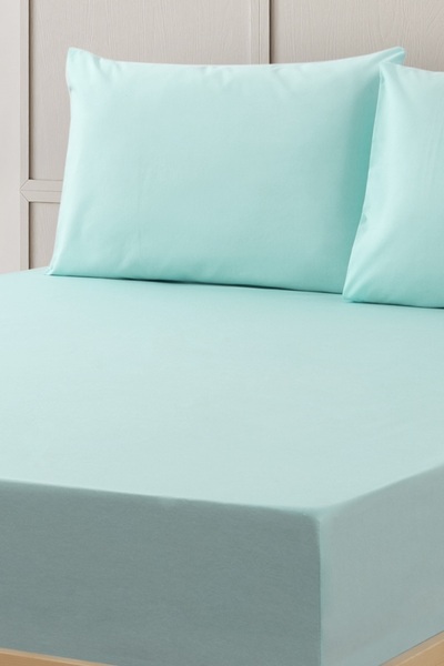 Sevim 100% Cotton Single Fitted Sheet Pillowcase Set (2 Pieces) - 100X200 cm - 120X200 cm