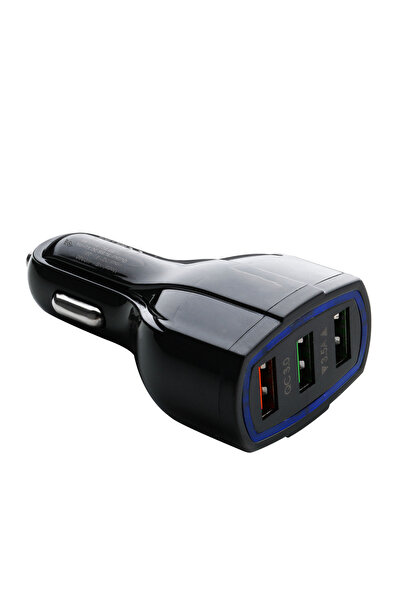 zola Car charger,3 USB type A ports, plastic, 78x29x44 mm, black