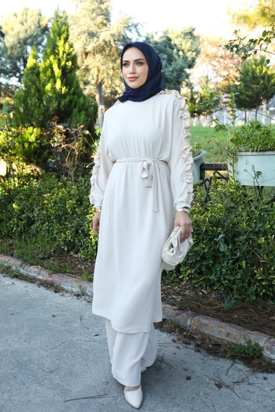 BURİSLA Mi̇la Ruffled Double Set