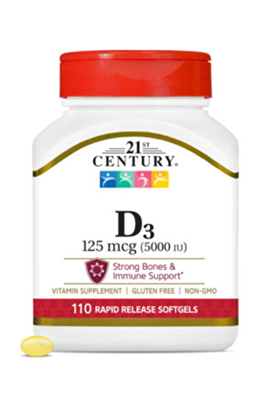 21st Century D3 125 mcg (5,000 IU), 110 Rapid Release Softgels