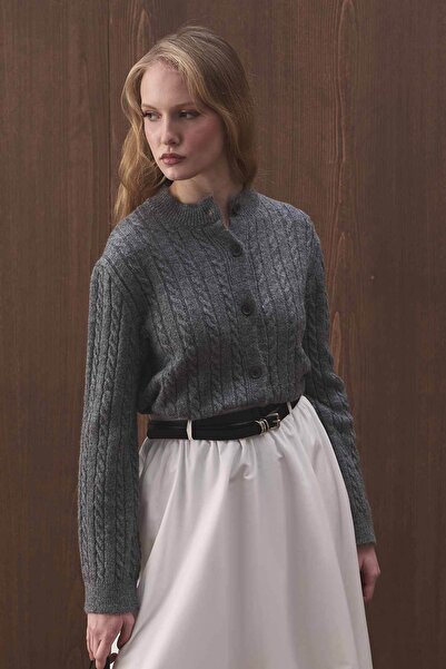 Hooopstore Hair Knitwear Gray Cardigan