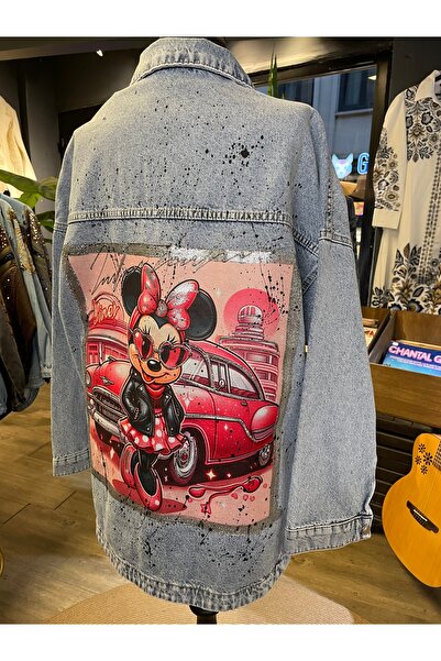 Dadali Women's Long Sleeve Embroidered Shiny Special Design Cotton Denim Jacket