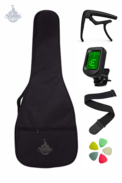 YANKI Gitar Aksesuar Seti 5’li (Gitar Kılıfı, Capo, Akort Cihazı, Gitar Askısı, Pena) Klasik Gitar Uyumlu