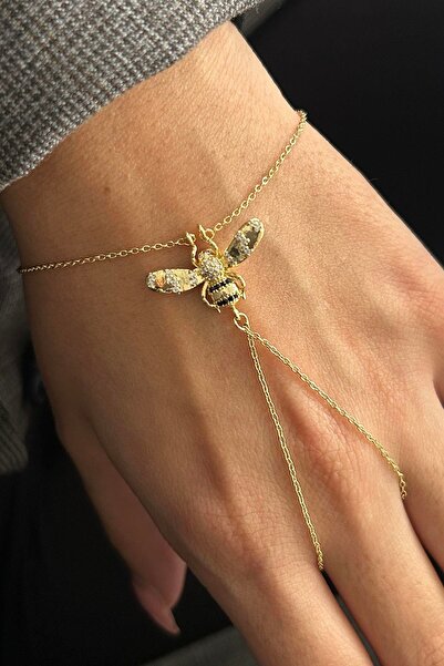 TAKIŞTIR Altın Renk Arı Figürlü 14K Altın Kaplama TX Şahmeran