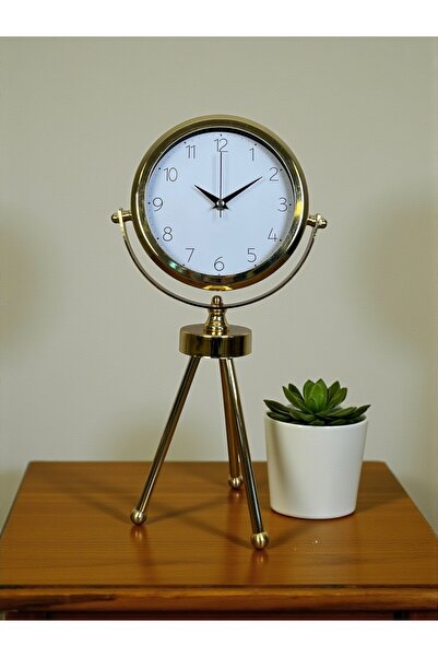Genel Markalar Luxe Glow Gold Üç Ayaklı Metal Masa Saati