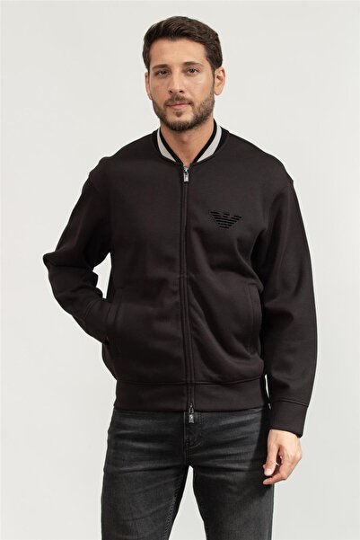 Emporio Armani Men's Zippered Sweatshirt Black