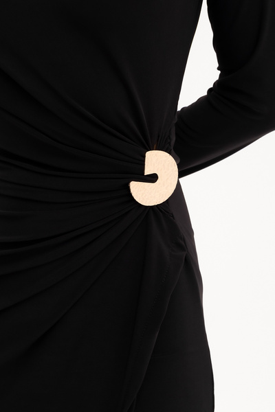 Lafaba Women's Black Accessory Detail Midi Dress