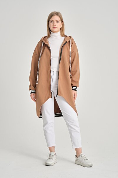 della moor Women's Mink Italian Hooded Zippered Thin Coat