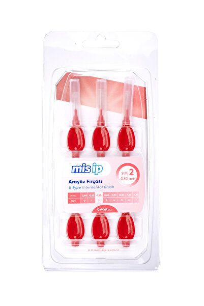 MİSİP U TİPİ ARAYÜZ FIRÇASI KIRMIZI 0,50