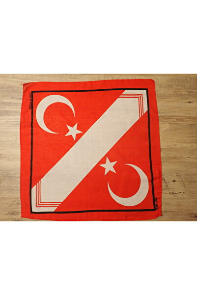 Zelayn Red Crescent Star Turkish Flag Patterned Cotton Fabric Bandana Scarf