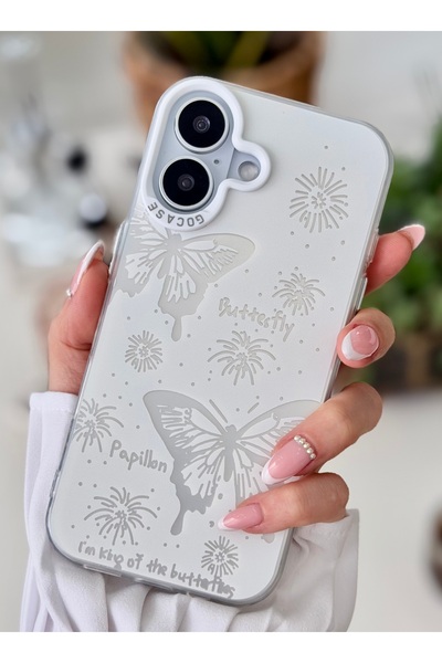Go Aksesuar iPhone 17 Compatible Fingerprint Resistant Printed Pattern Metallic Electro Silicone Case