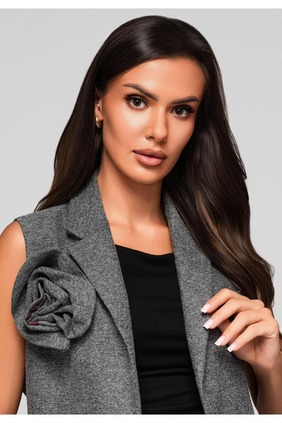 OMBRE Dámská vesta LW-BLZV-0102 - šedá