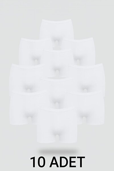 enmodaiçgiyim 10 τεμάχια λευκά βαμβακερά εξαιρετικά άνετα γυναικεία σορτς μπόξερ που δεν αφήνουν ίχνη, ασφαλή εσώρουχα μέσα στο παντελόνι