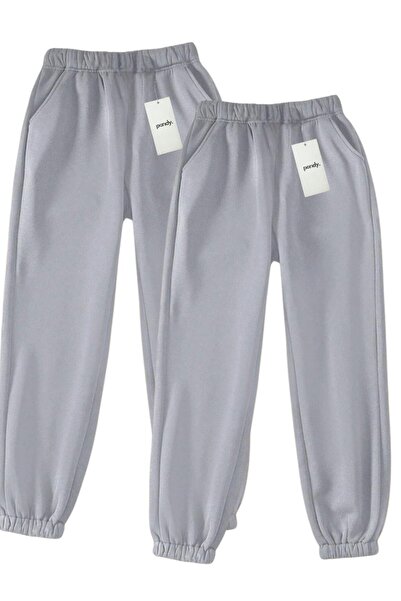 pandy 2-Piece Unisex 2 Thread Fleece-Lined Sweatpants with Elasticated Legs