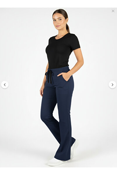 Class Üniforma Uniformă pentru asistentă medicală, pantaloni, albastru închis, material elastic evazat