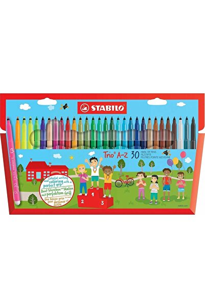 Stabilo Carioca Trio A-Z, 30 culori/set, etui carton