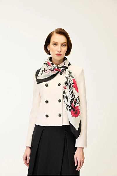 Elit Scarf Spring ti̇vi̇l silk scarf - white