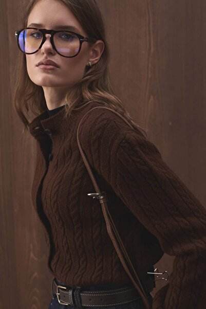 Hooopstore Hair Knitwear Brown Cardigan