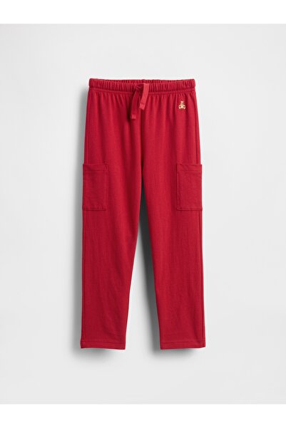 GAP Erkek Bebek Kırmızı Brannan Bear Detaylı Pull-On Kargo Jogger Eşofman Altı