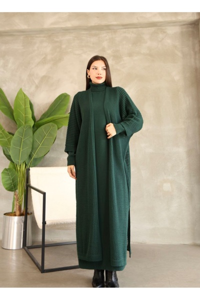 MODA TRİKO HIRKALI ELBİSE TAKIM