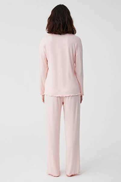 Catherine's Catherines Soft Textured Fabric Long Sleeve Women's Pajama Set