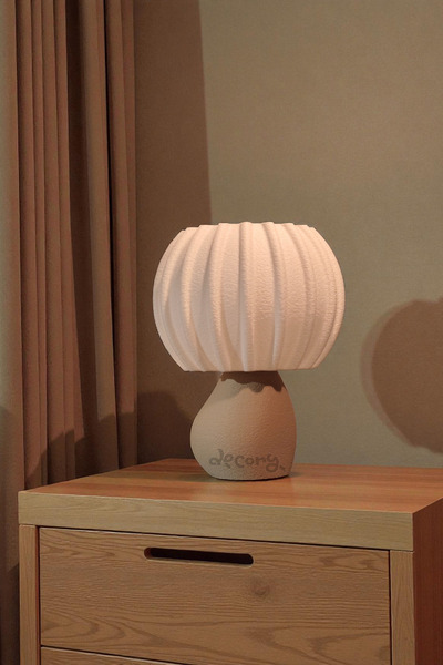 decory Pinterest Style Textured Surface Cozy Lampshade Table Lamp, Stylish Simple Table Lamp (Bioplastic) E27