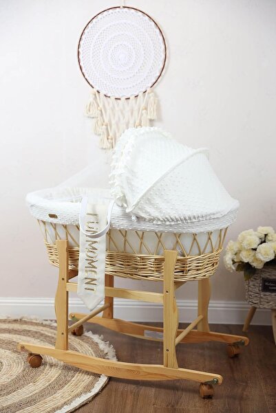 Generic Baby Moses Basket Cradle by Fun-Moment with Mosquito Net, Mattress, Pillow and Wheeled Base