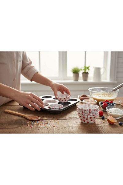 EMPA A V M 100 قطعة من قوالب الكيك الورقية مقاس 12 بوصة، قد تختلف ألوان الكبس...