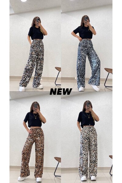 cottonage BRIGHT LEOPARD PRINT PANTS