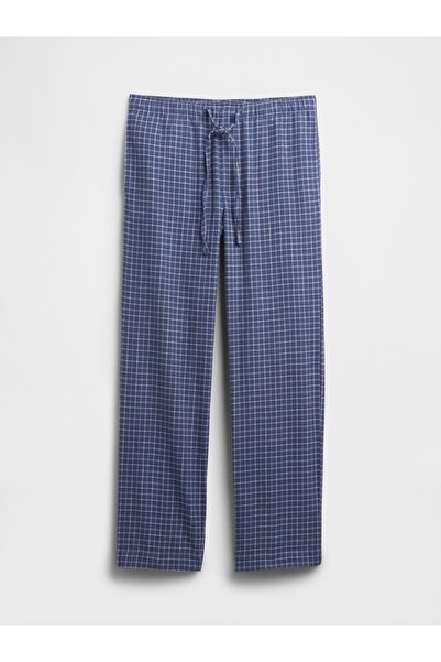 GAP Erkek Mavi Relaxed Flannel Pijama Altı