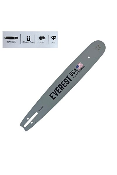 Everest Chainsaw Bar 38cm, .325 Pitch, 1.5mm Gauge - 64 Drive Links Chain -