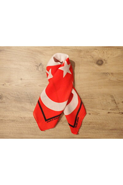 Zelayn Red Crescent Star Turkish Flag Patterned Cotton Fabric Bandana Scarf